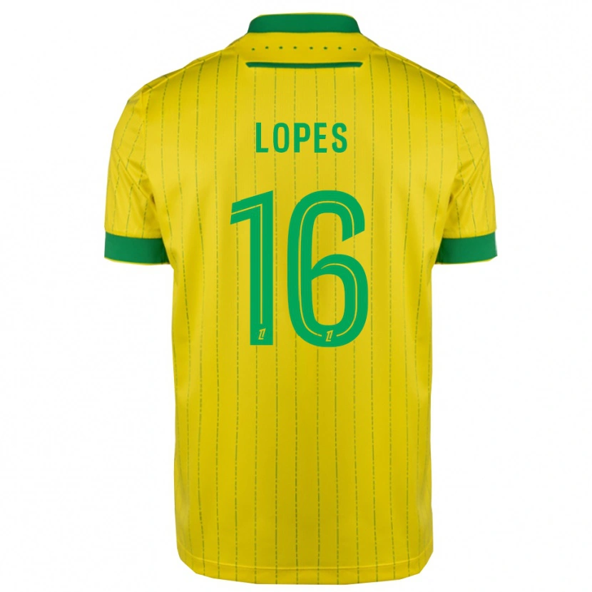 Danxen Kinderen Anthony Lopes #16 Geel Groen Thuisshirt Thuistenue 2025/26 T-Shirt