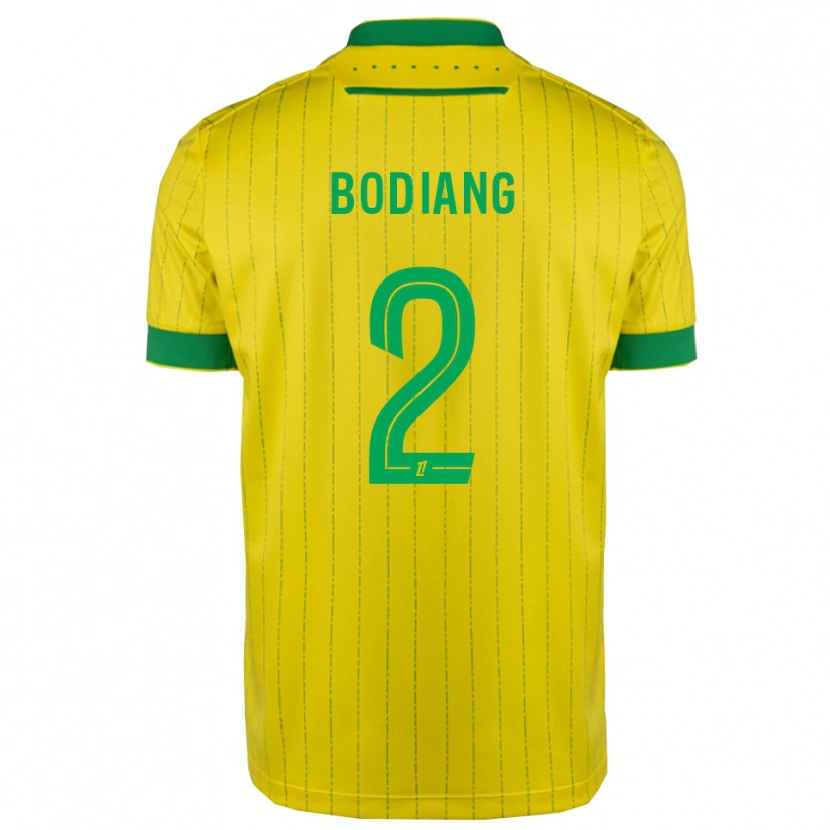 Danxen Kinderen Moutanabi Bodiang #2 Geel Groen Thuisshirt Thuistenue 2025/26 T-Shirt