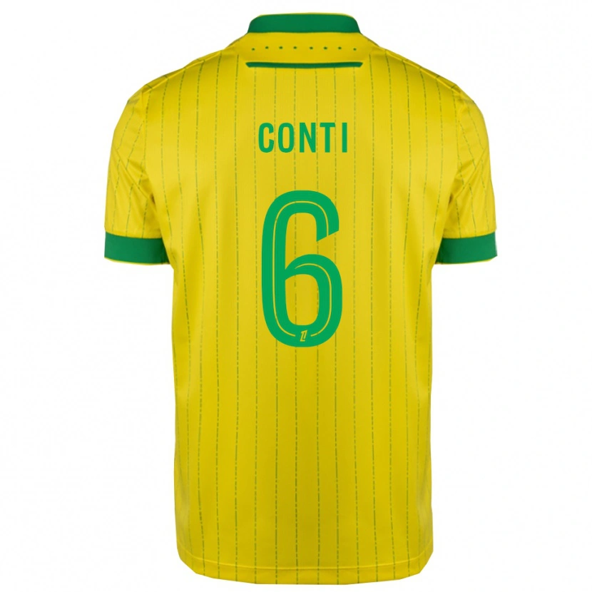 Danxen Kinderen Alexandre Conti #6 Geel Groen Thuisshirt Thuistenue 2025/26 T-Shirt