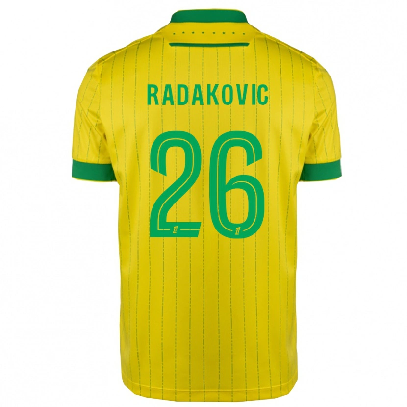 Danxen Kinderen Uros Radakovic #26 Geel Groen Thuisshirt Thuistenue 2025/26 T-Shirt