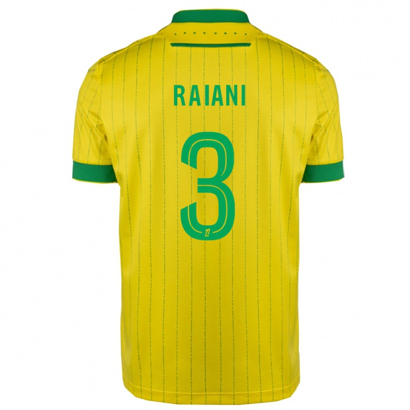 Danxen Kinderen Tom Raiani #3 Geel Groen Thuisshirt Thuistenue 2025/26 T-Shirt
