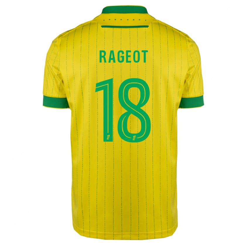 Danxen Kinderen Lalie Rageot #18 Geel Groen Thuisshirt Thuistenue 2025/26 T-Shirt