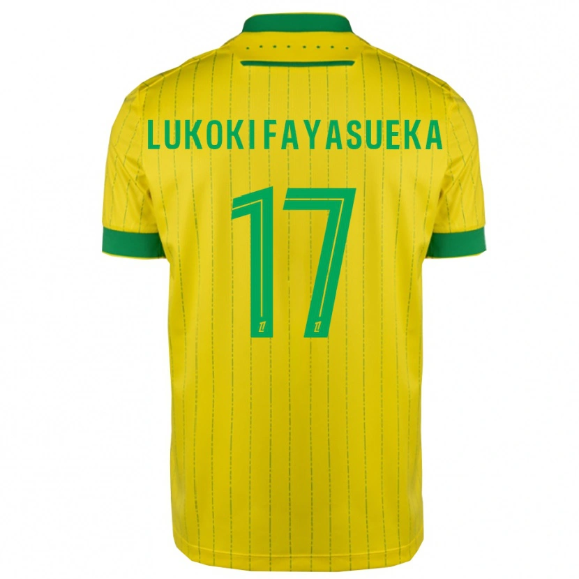Danxen Kinderen Kévin Lukoki Fayasueka #17 Geel Groen Thuisshirt Thuistenue 2025/26 T-Shirt