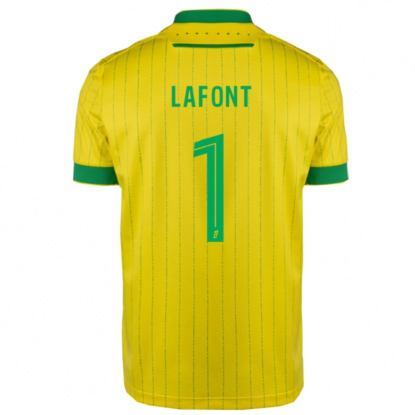 Danxen Kinderen Alban Lafont #1 Geel Groen Thuisshirt Thuistenue 2025/26 T-Shirt