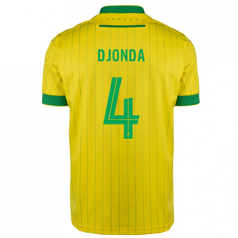 Danxen Kinderen Christian Djonda #4 Geel Groen Thuisshirt Thuistenue 2025/26 T-Shirt