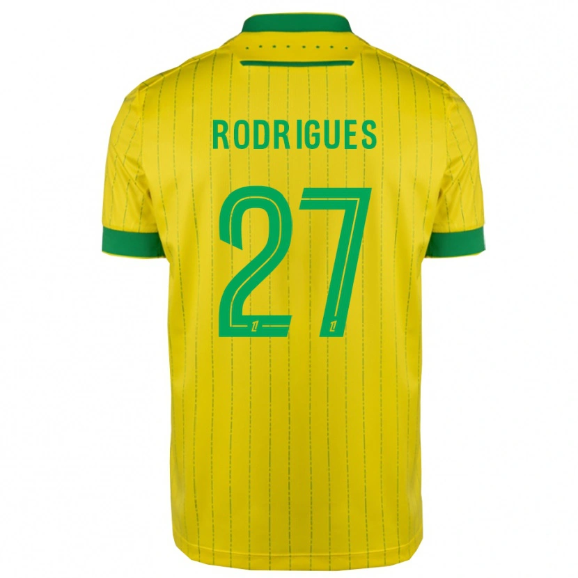 Danxen Kinderen Nelly Rodrigues #27 Geel Groen Thuisshirt Thuistenue 2025/26 T-Shirt