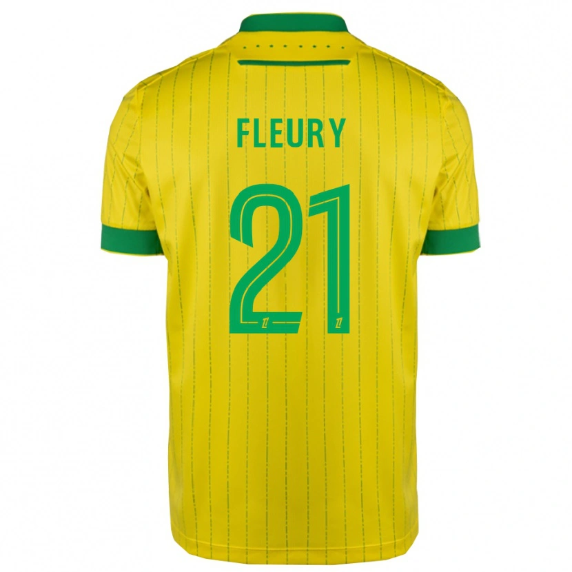 Danxen Kinderen Louise Fleury #21 Geel Groen Thuisshirt Thuistenue 2025/26 T-Shirt