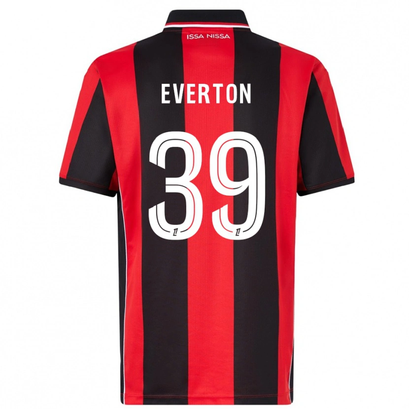 Danxen Kinderen Everton #39 Rood Zwart Thuisshirt Thuistenue 2025/26 T-Shirt