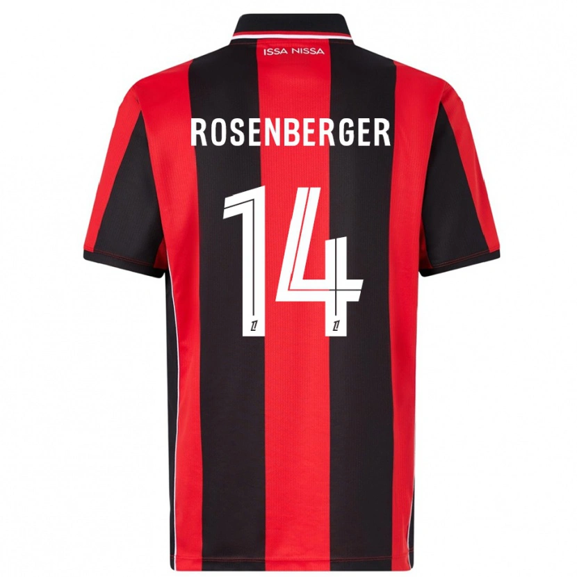 Danxen Kinderen Léa Rosenberger #14 Rood Zwart Thuisshirt Thuistenue 2025/26 T-Shirt