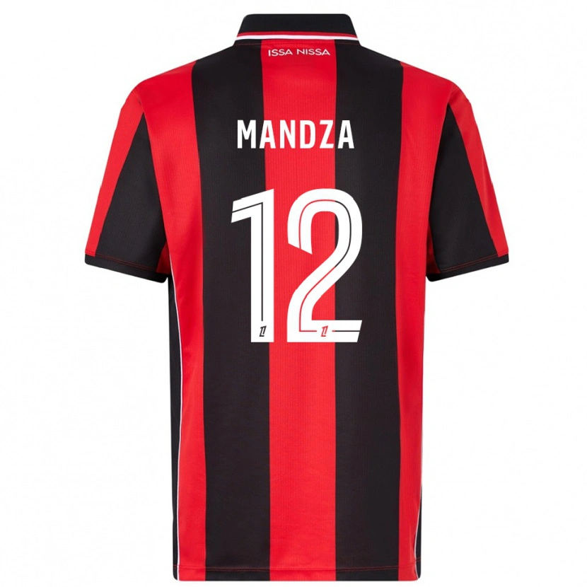 Danxen Kinderen Xavier Mandza #12 Rood Zwart Thuisshirt Thuistenue 2025/26 T-Shirt