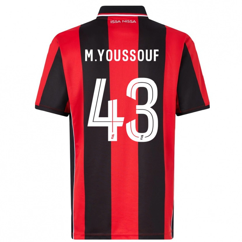 Danxen Kinderen Mousslim Youssouf #43 Rood Zwart Thuisshirt Thuistenue 2025/26 T-Shirt