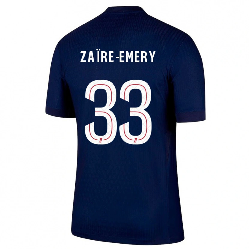 Danxen Kinderen Warren Zaïre-Emery #33 Marineblauw Rood Thuisshirt Thuistenue 2025/26 T-Shirt