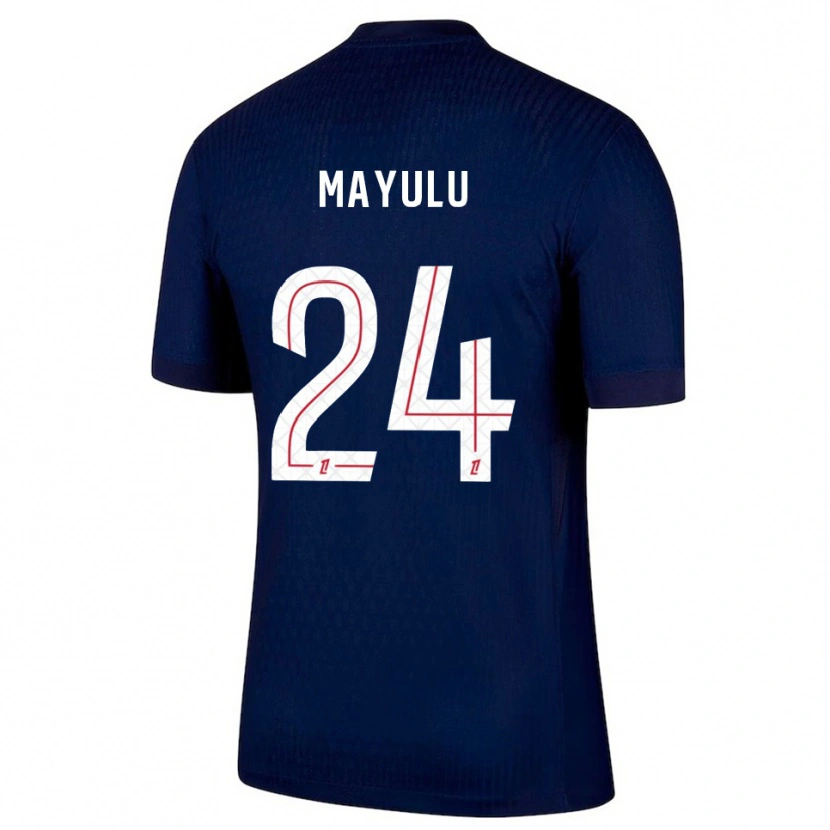 Danxen Kinderen Senny Mayulu #24 Marineblauw Rood Thuisshirt Thuistenue 2025/26 T-Shirt