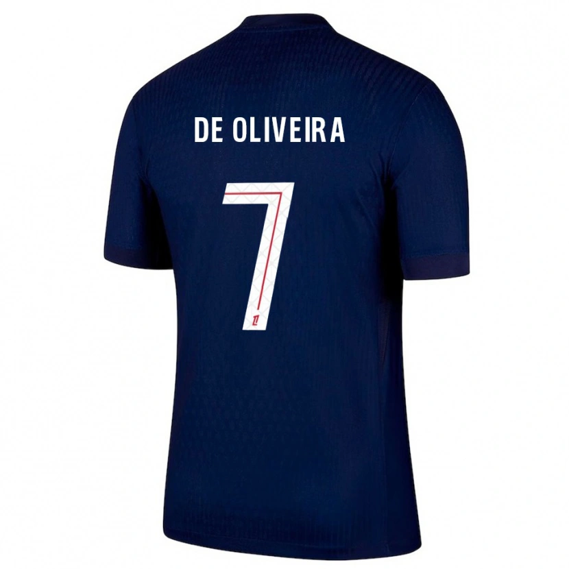 Danxen Kinderen Mathieu De Oliveira #7 Marineblauw Rood Thuisshirt Thuistenue 2025/26 T-Shirt