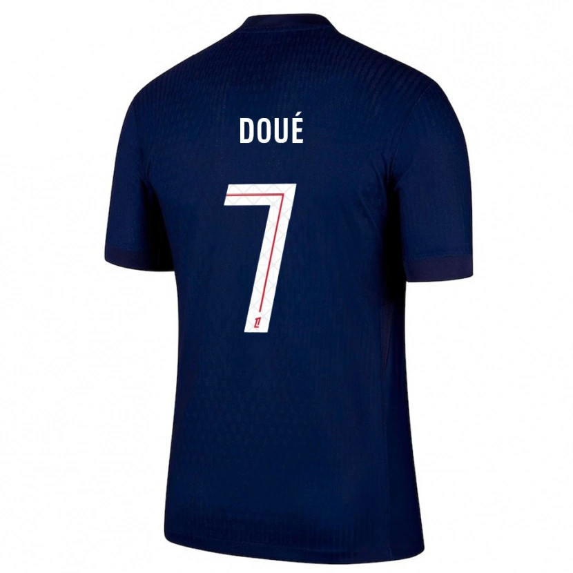 Danxen Kinderen Eddy Doué #7 Marineblauw Rood Thuisshirt Thuistenue 2025/26 T-Shirt