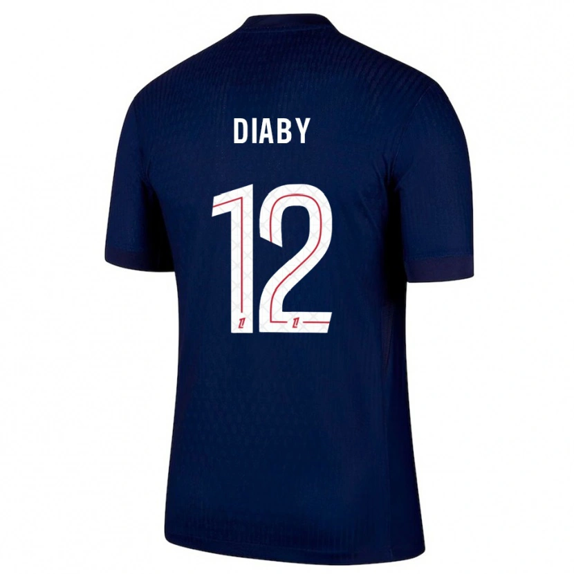 Danxen Kinderen Ibrahima Diaby #12 Marineblauw Rood Thuisshirt Thuistenue 2025/26 T-Shirt