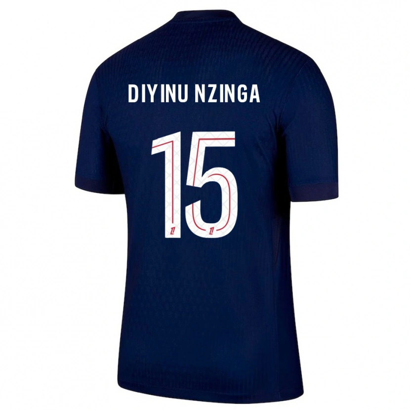Danxen Kinderen Vainqueur Diyinu Nzinga #15 Marineblauw Rood Thuisshirt Thuistenue 2025/26 T-Shirt