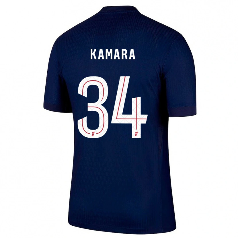 Danxen Kinderen Noham Kamara #34 Marineblauw Rood Thuisshirt Thuistenue 2025/26 T-Shirt