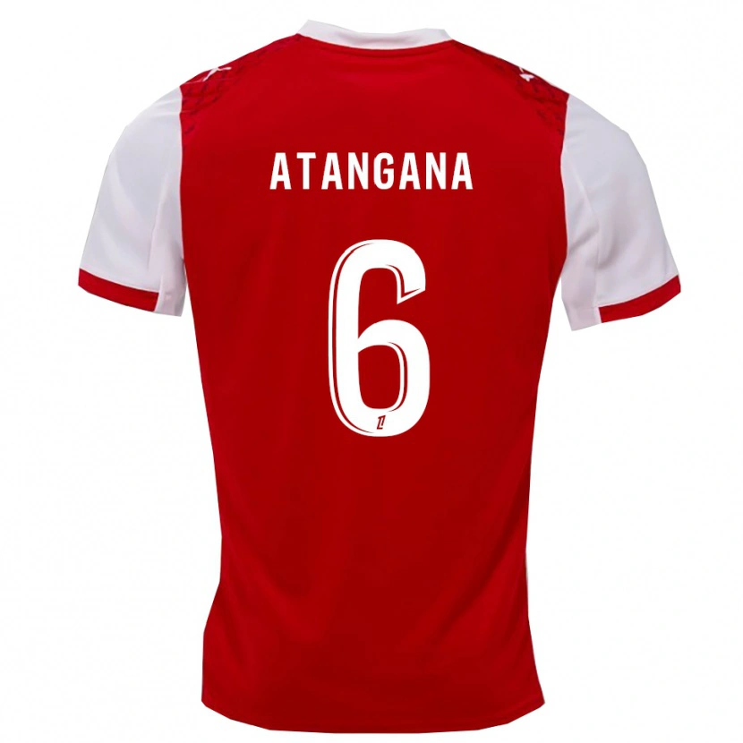 Danxen Kinderen Valentin Atangana #6 Rood Wit Thuisshirt Thuistenue 2025/26 T-Shirt