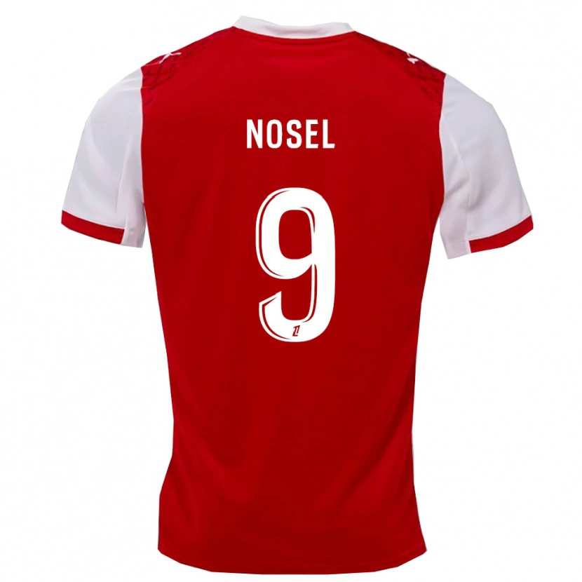 Danxen Kinderen Adam Nosel #9 Rood Wit Thuisshirt Thuistenue 2025/26 T-Shirt