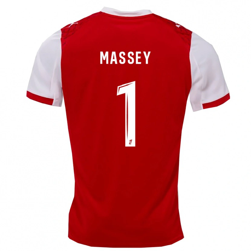 Danxen Kinderen Kayza Massey #1 Rood Wit Thuisshirt Thuistenue 2025/26 T-Shirt