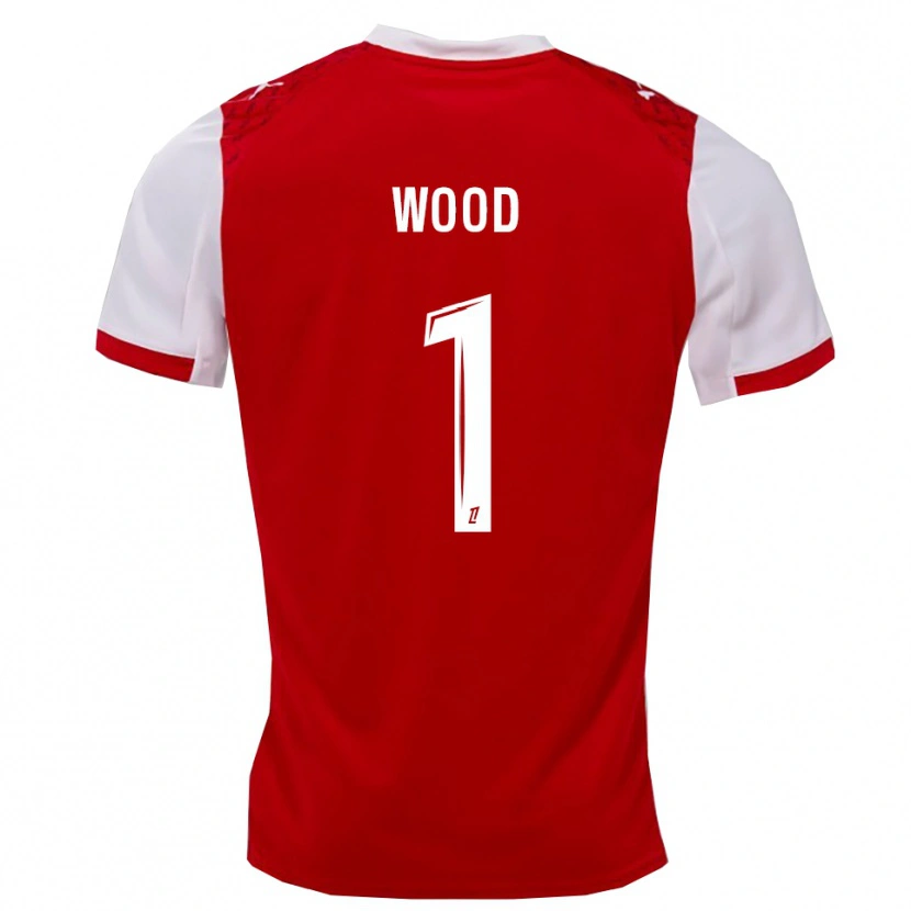 Danxen Kinderen Mackenzie Wood #1 Rood Wit Thuisshirt Thuistenue 2025/26 T-Shirt