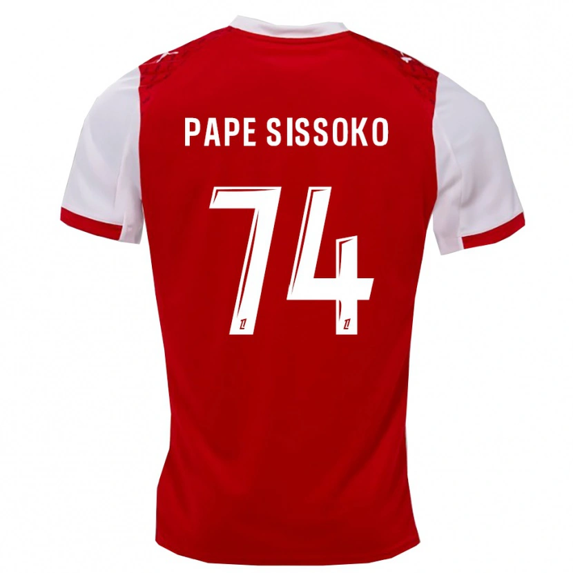 Danxen Kinderen Niama Pape Sissoko #74 Rood Wit Thuisshirt Thuistenue 2025/26 T-Shirt