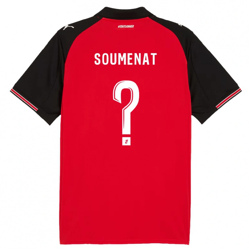 Danxen Kinderen Flavien Soumenat #0 Rood Zwart Thuisshirt Thuistenue 2025/26 T-Shirt