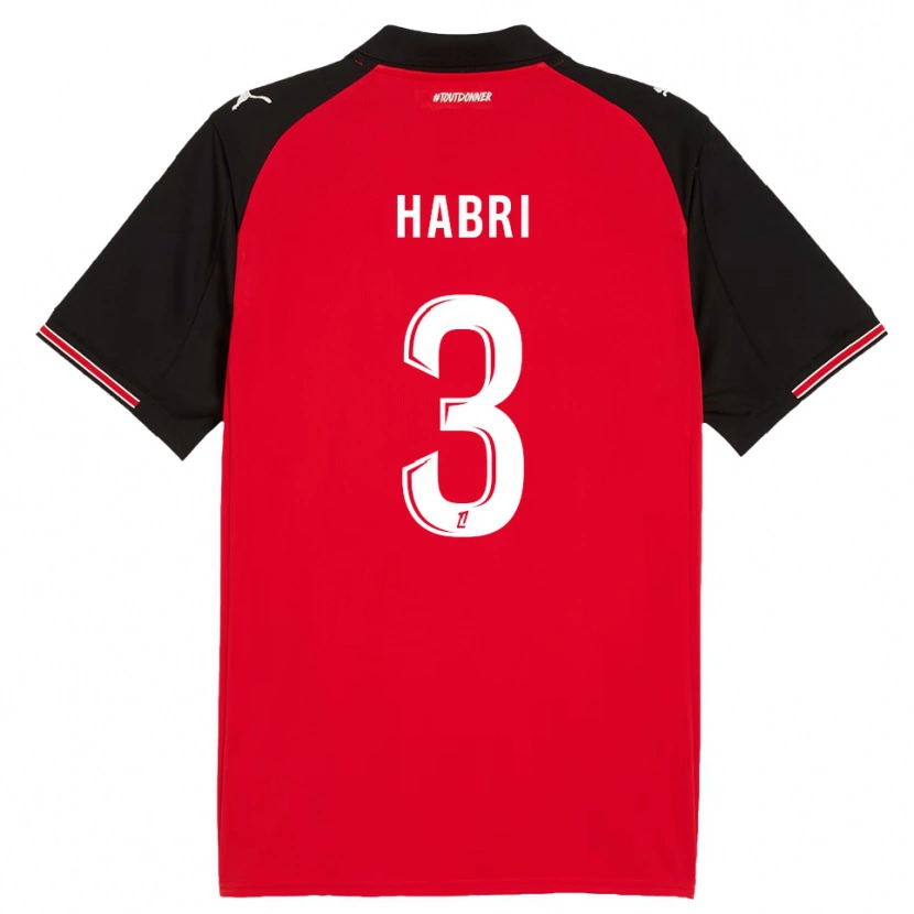 Danxen Kinderen Issa Habri #3 Rood Zwart Thuisshirt Thuistenue 2025/26 T-Shirt