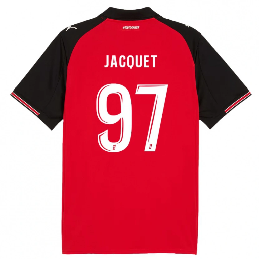 Danxen Kinderen Jérémy Jacquet #97 Rood Zwart Thuisshirt Thuistenue 2025/26 T-Shirt