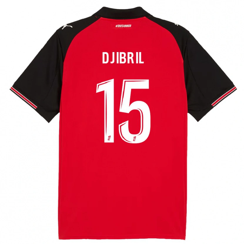 Danxen Kinderen Djibril Diallo #15 Rood Zwart Thuisshirt Thuistenue 2025/26 T-Shirt