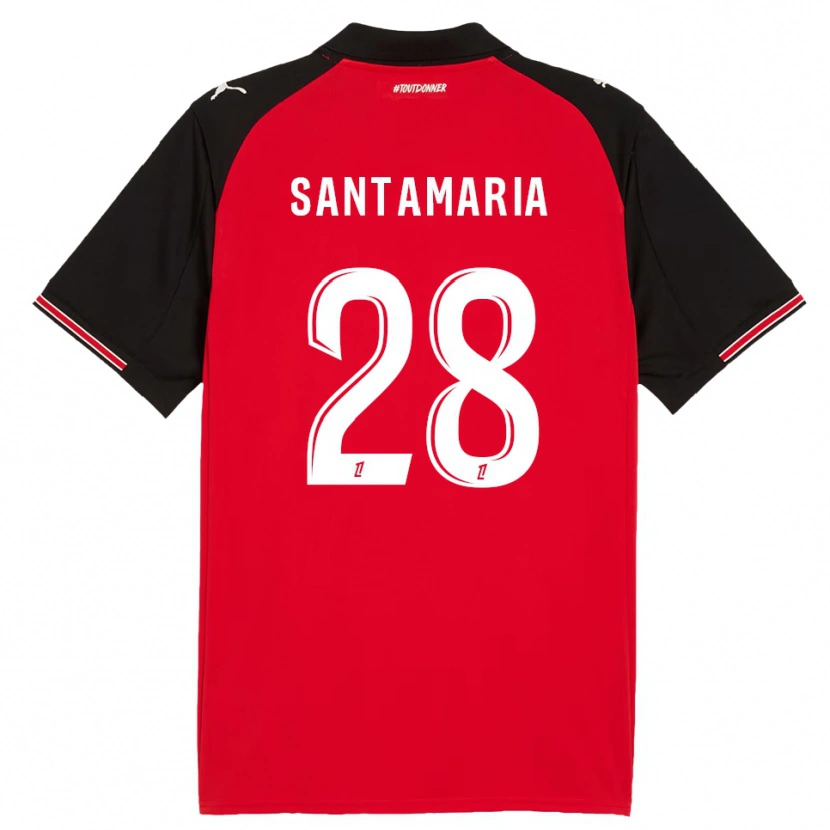 Danxen Kinderen Baptiste Santamaria #28 Rood Zwart Thuisshirt Thuistenue 2025/26 T-Shirt