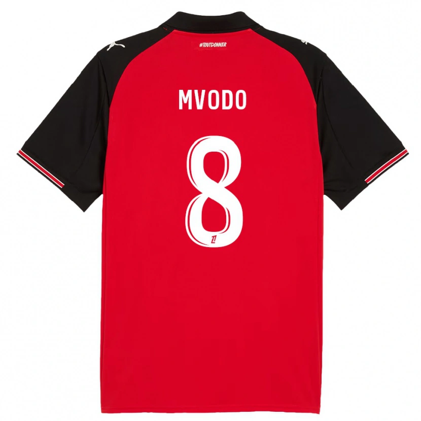 Danxen Kinderen Steeve Mvodo Mvodo #8 Rood Zwart Thuisshirt Thuistenue 2025/26 T-Shirt