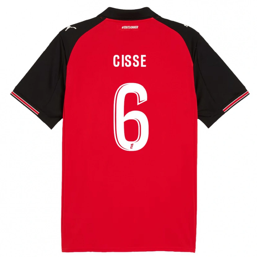 Danxen Kinderen Djaoui Cissé #6 Rood Zwart Thuisshirt Thuistenue 2025/26 T-Shirt