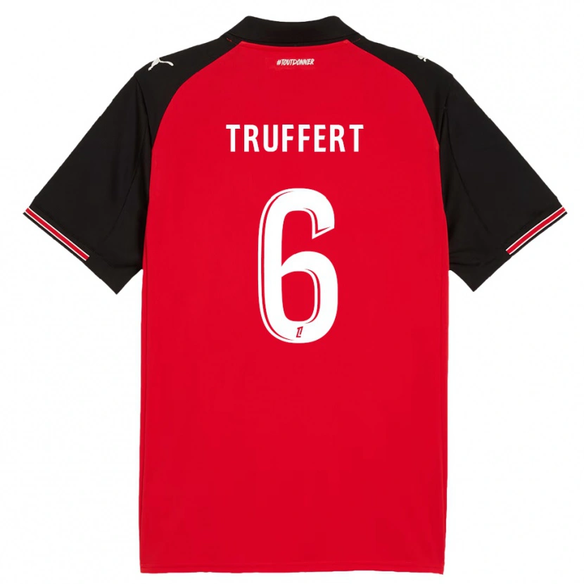 Danxen Kinderen Florian Truffert #6 Rood Zwart Thuisshirt Thuistenue 2025/26 T-Shirt