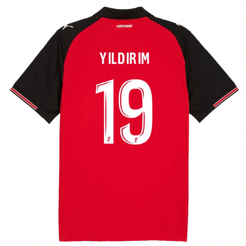 Danxen Kinderen Bertuğ Yıldırım #19 Rood Zwart Thuisshirt Thuistenue 2025/26 T-Shirt