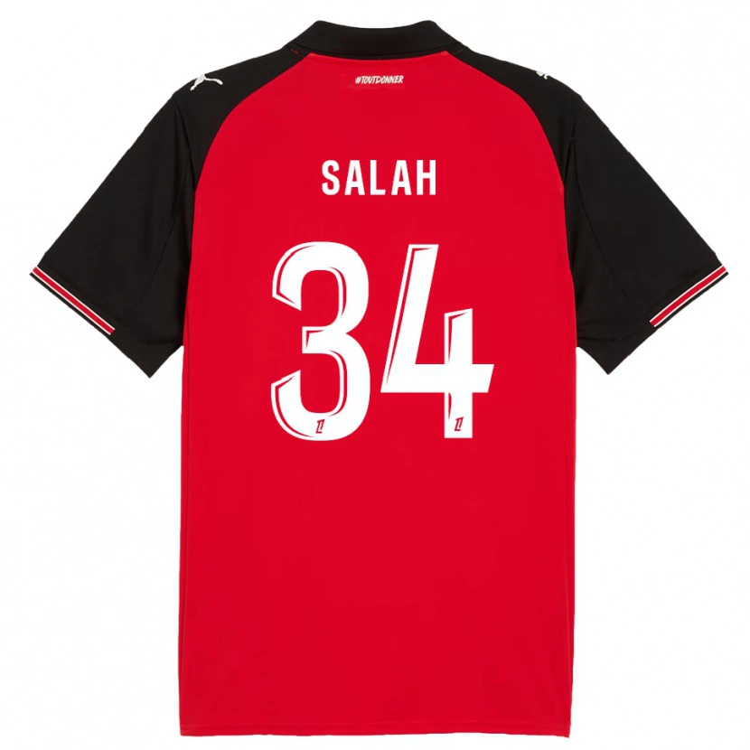 Danxen Kinderen Ibrahim Salah #34 Rood Zwart Thuisshirt Thuistenue 2025/26 T-Shirt