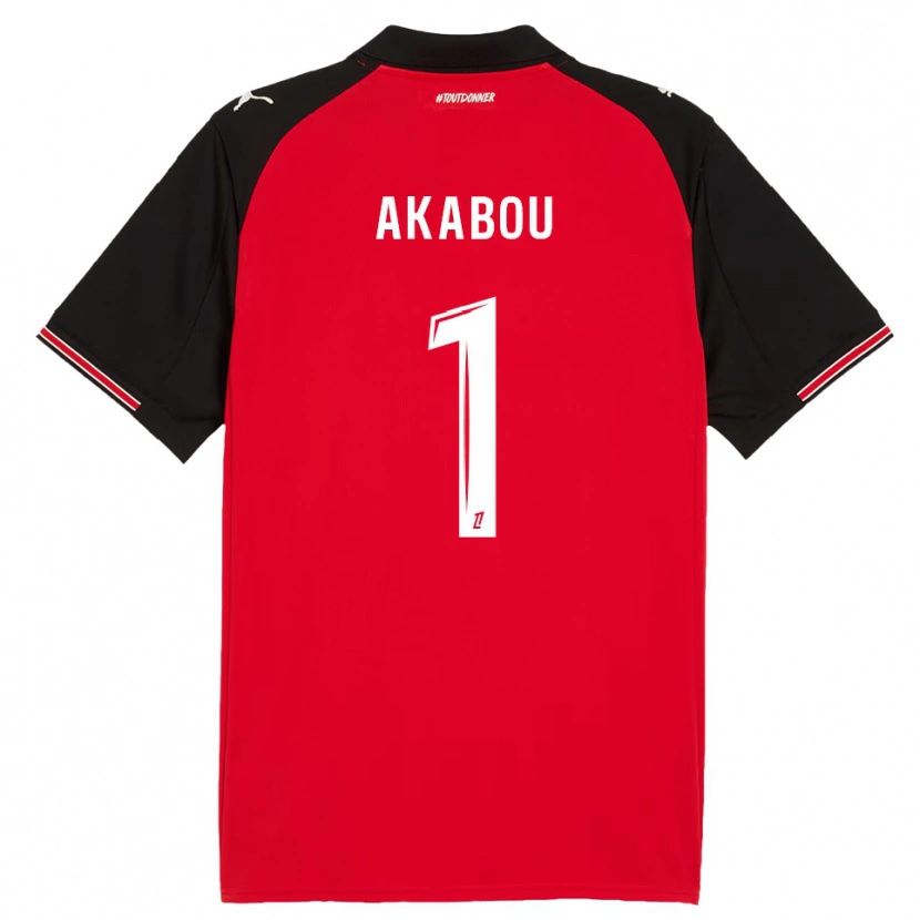 Danxen Kinderen Ayoub Akabou #1 Rood Zwart Thuisshirt Thuistenue 2025/26 T-Shirt