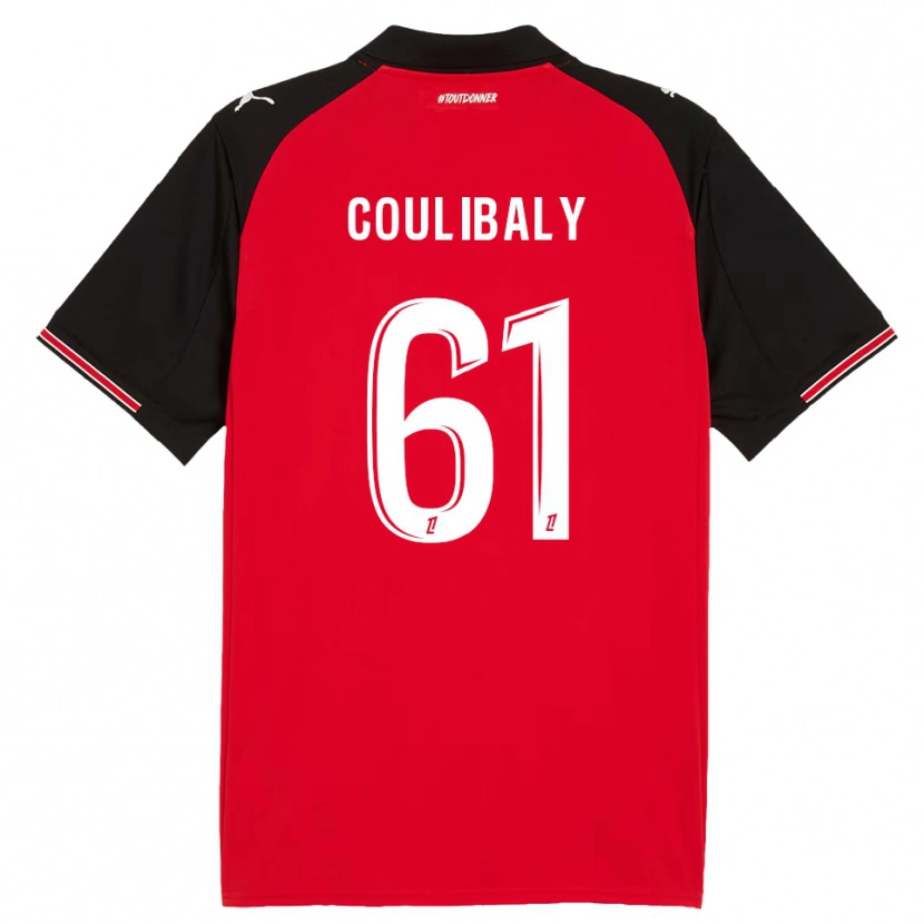 Danxen Kinderen Joël-Emmanuel Coulibaly #61 Rood Zwart Thuisshirt Thuistenue 2025/26 T-Shirt