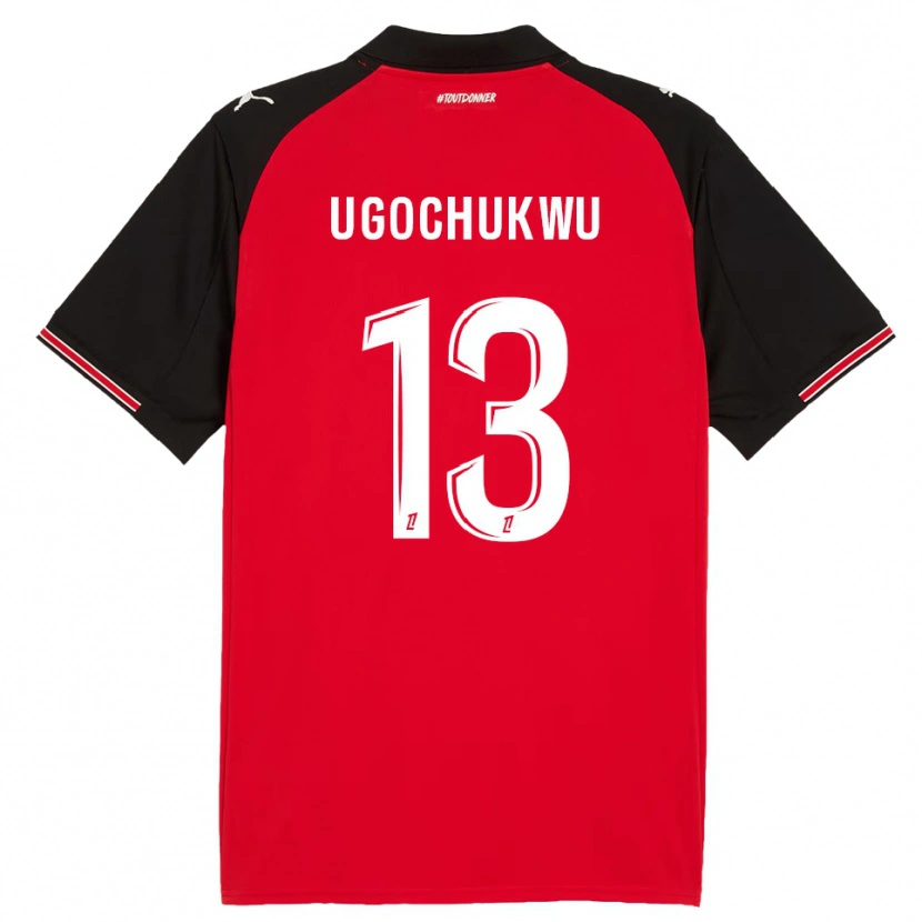 Danxen Kinderen Chibuike Ugochukwu #13 Rood Zwart Thuisshirt Thuistenue 2025/26 T-Shirt