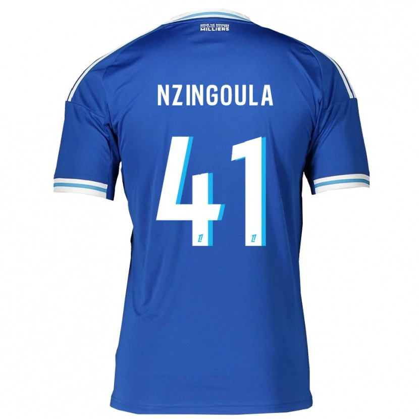 Danxen Kinderen Rabby Nzingoula #41 Blauw Wit Thuisshirt Thuistenue 2025/26 T-Shirt