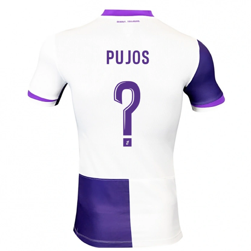 Danxen Kinderen Clément Pujos #0 Paars Wit Thuisshirt Thuistenue 2025/26 T-Shirt