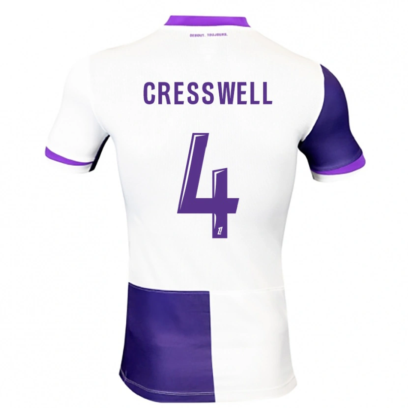 Danxen Kinderen Charlie Cresswell #4 Paars Wit Thuisshirt Thuistenue 2025/26 T-Shirt