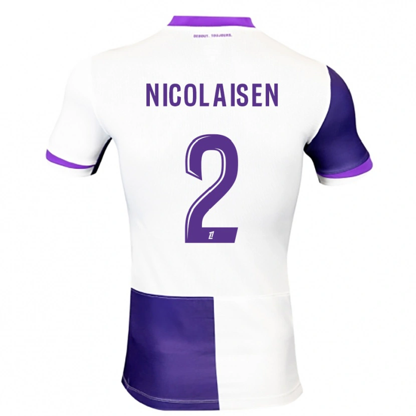 Danxen Kinderen Rasmus Nicolaisen #2 Paars Wit Thuisshirt Thuistenue 2025/26 T-Shirt