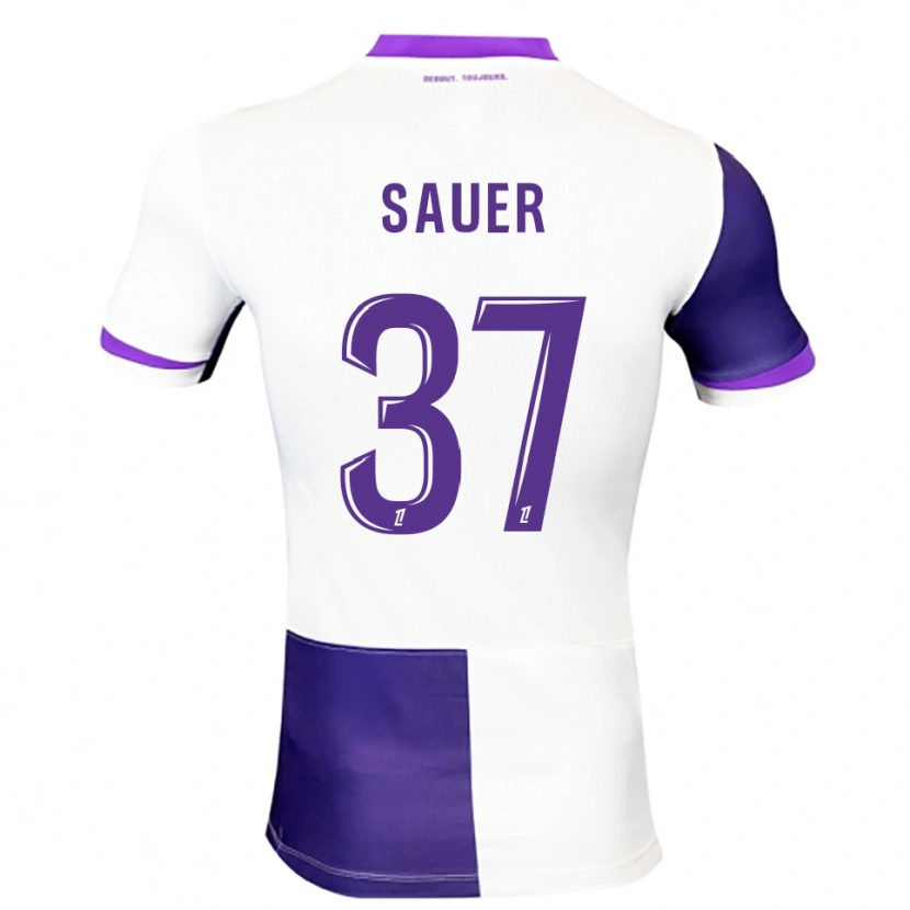 Danxen Kinderen Mario Sauer #37 Paars Wit Thuisshirt Thuistenue 2025/26 T-Shirt