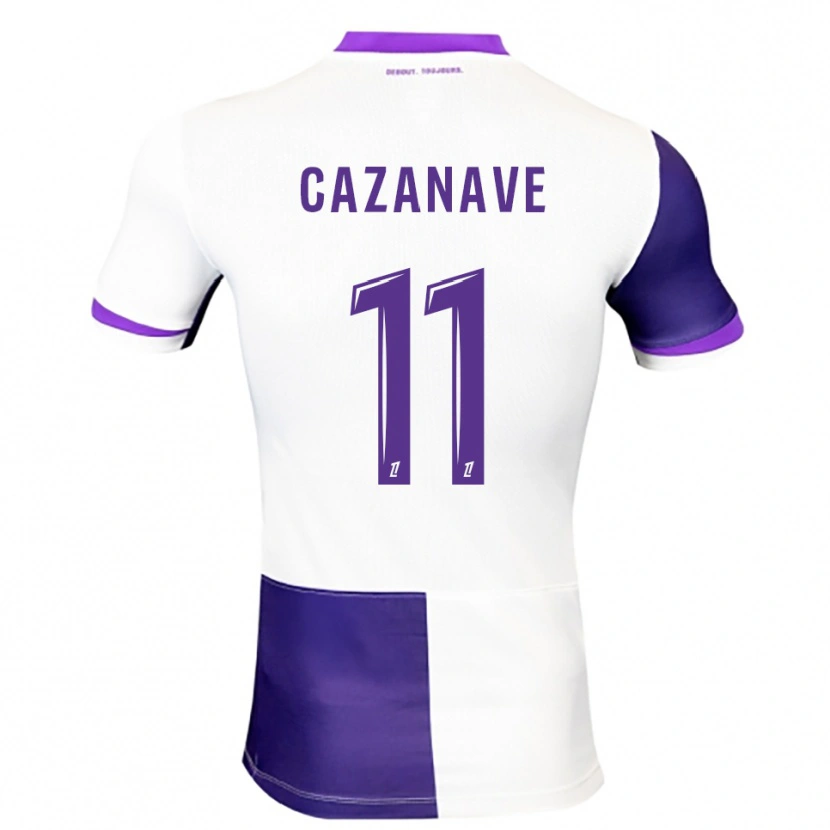 Danxen Kinderen Julie Cazanave #11 Paars Wit Thuisshirt Thuistenue 2025/26 T-Shirt