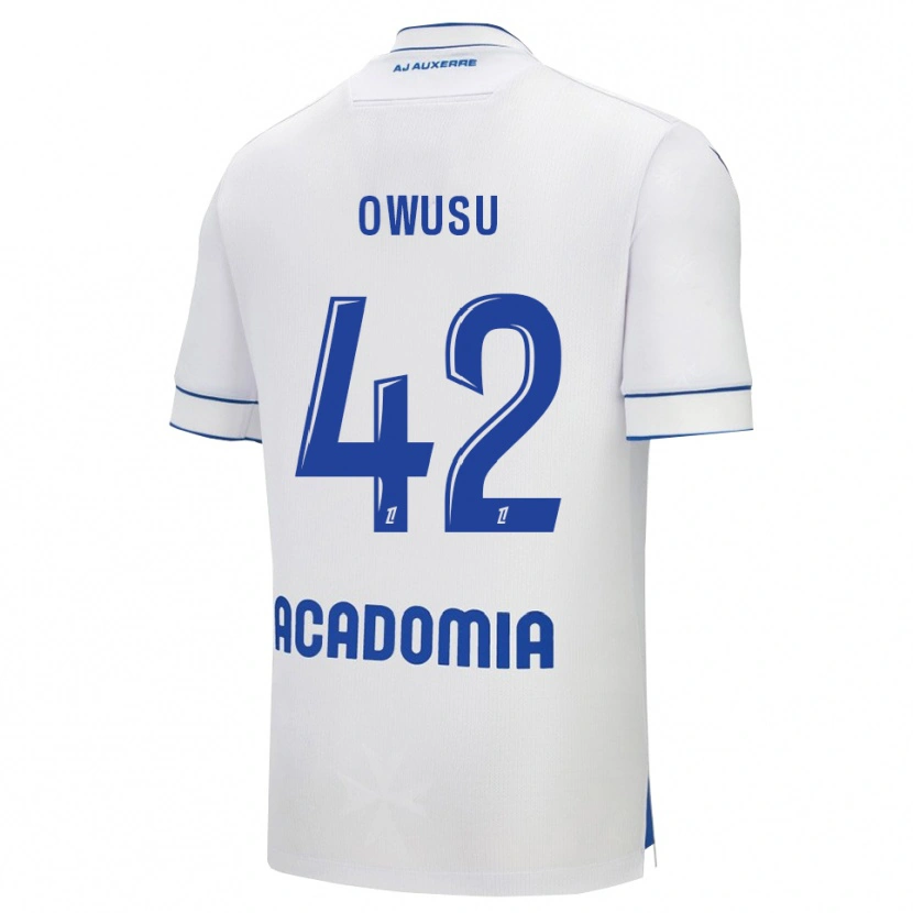 Danxen Kinderen Elisha Owusu #42 Wit Blauw Thuisshirt Thuistenue 2025/26 T-Shirt
