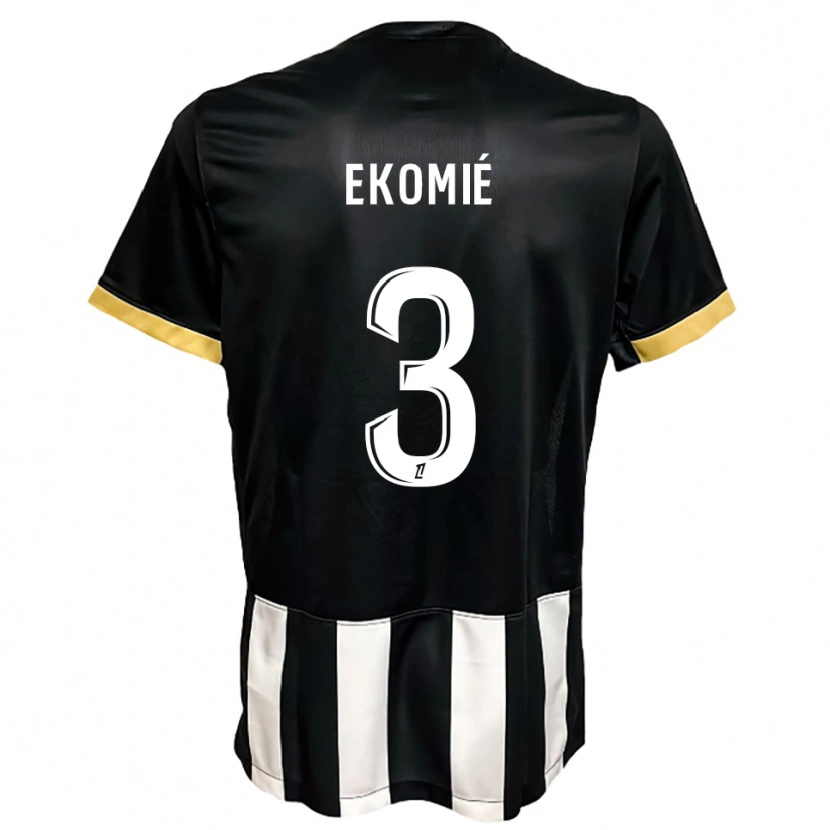 Danxen Kinderen Jacques Ekomié #3 Zwart Wit Thuisshirt Thuistenue 2025/26 T-Shirt