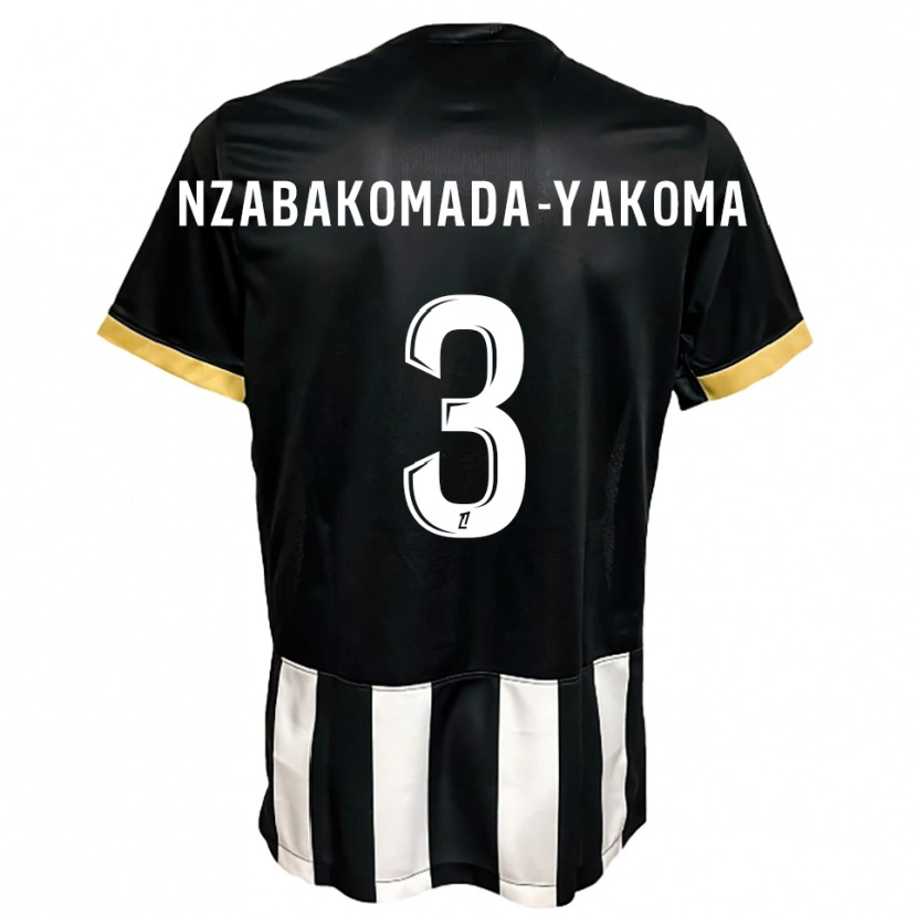 Danxen Kinderen Raphaël Nzabakomada-Yakoma #3 Zwart Wit Thuisshirt Thuistenue 2025/26 T-Shirt