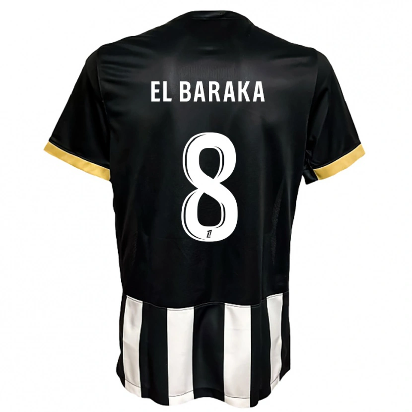 Danxen Kinderen Jibril El Baraka #8 Zwart Wit Thuisshirt Thuistenue 2025/26 T-Shirt